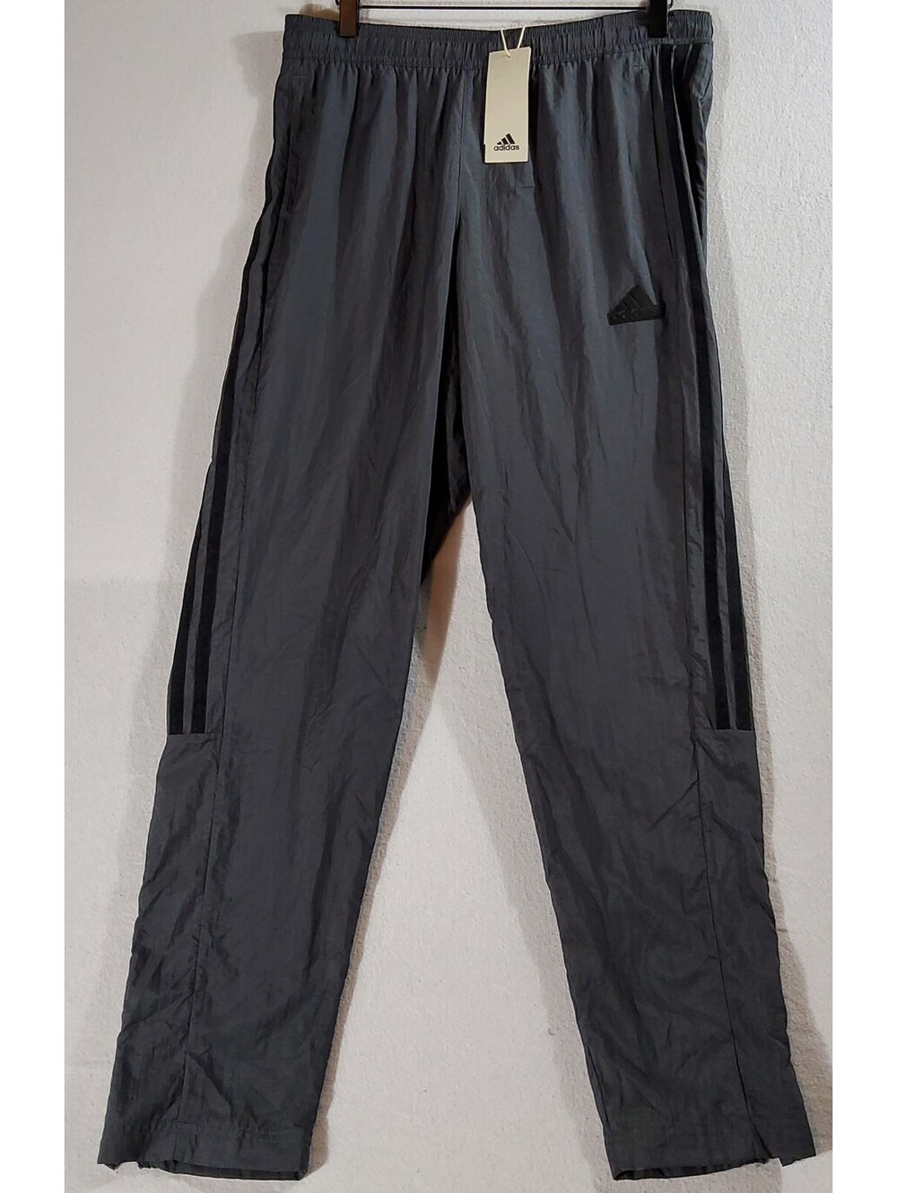 Adidas M TRIO Woven Soccer Training Pants GRAY Men's Size M Track Tapered Leg - Picture 9 of 9